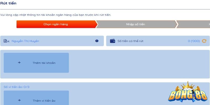 rút tiền từ bong88 đơn giản nhanh chóng